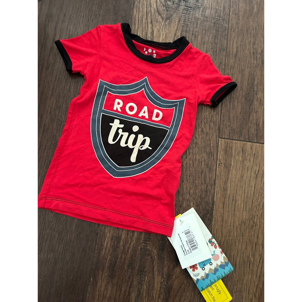 Kickee Pants Road Trip Graphic Tee Shirt Short Sleeve Red Black Toddler